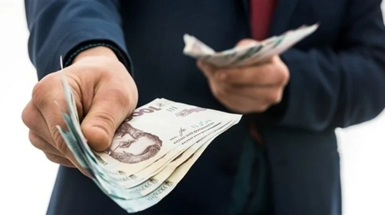 Гроші в руках у чоловіка