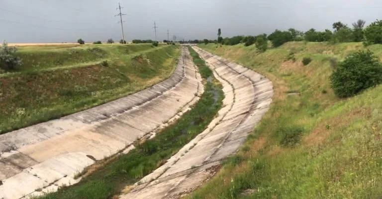 Дно Північно-Кримського каналу на Херсонщині заростає бур’яном (відео)