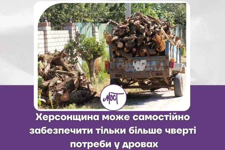 Херсонщина може самостійно забезпечити тільки більше чверті потреби у дровах