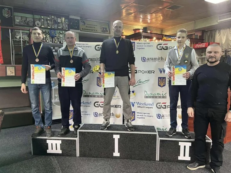 Четверо мешканців Херсонщини стали переможцями турніру з більярдного спорту
