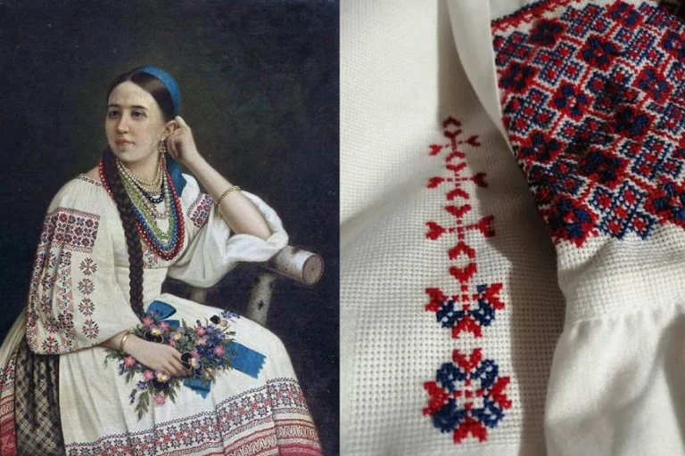 Херсонка вишила сорочку за мотивами картини, яку з міста вкрала Росія