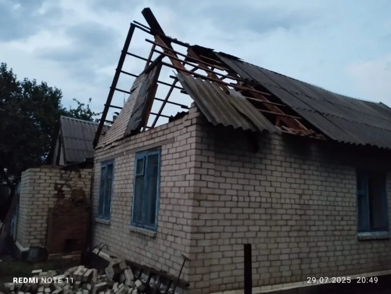 Через негоду на Бериславщині пошкоджено будинки і лінії електромережі (фото)