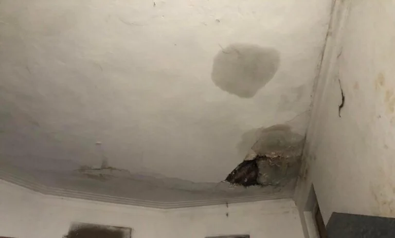 Після «ремонту», виконаного підрядником окупантів, дах будинку у Новотроїцькому продовжує протікати