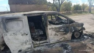 Авто укрпошти після дронової атаки РФ