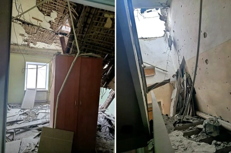 У Херсоні внаслідок чергового російського обстрілу пошкоджена будівля Суспільного